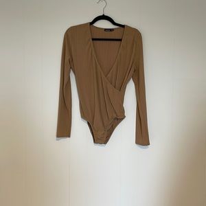 NWOT Camel Ribbed Bodysuit